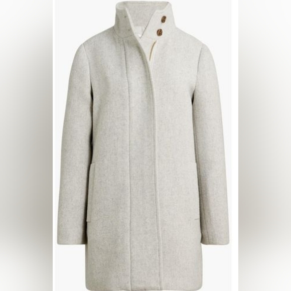 NWT J.Crew Factory Button Neck City Coat - Picture 2 of 5